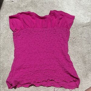 Anthropologie Vibrant Pink Textured Blouse